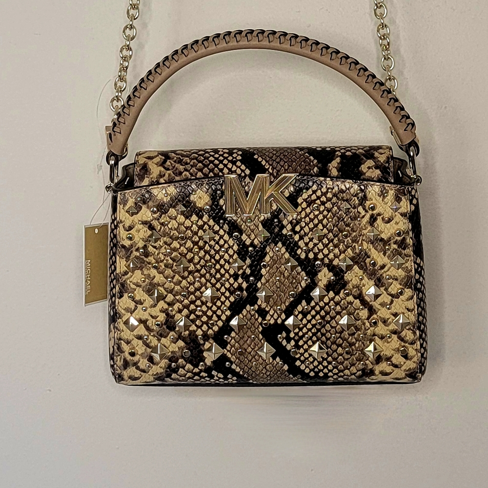 Small Studded Snake Embossed Leather
